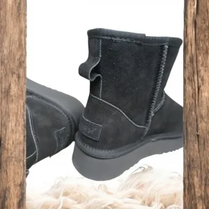 Calzaro Casual | Botas De Pelo | Bota Pelo Lescun Serraje Negro Tipo Australiano.
