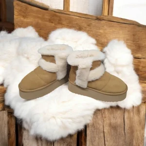 Calzaro Zuecos | Casual | Bota Pelo Rin Serraje Cuero Tipo Australiano.