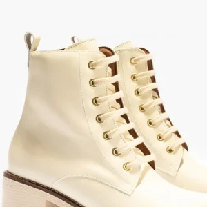 Calzaro Botas Bajas Y Botines | Bota Tacón sport 2725 Crema Hielo