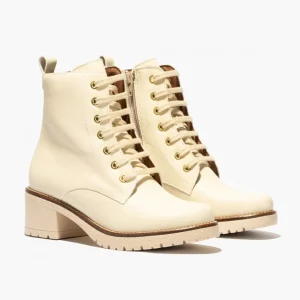 Calzaro Botas Bajas Y Botines | Bota Tacón sport 2725 Crema Hielo