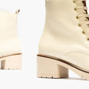 Calzaro Botas Bajas Y Botines | Bota Tacón sport 2725 Crema Hielo