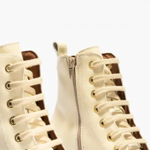 Calzaro Botas Bajas Y Botines | Bota Tacón sport 2725 Crema Hielo