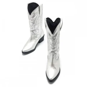 Calzaro Botas Cowboy | Botas Cowboy | Botas Camperas de Tacón 58964 Teo Plata