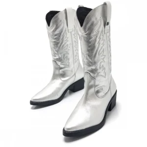 Calzaro Botas Cowboy | Botas Cowboy | Botas Camperas de Tacón 58964 Teo Plata