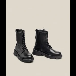 Calzaro Botas Bajas Y Botines | Botin Militar Plano Elze 003 Negro.