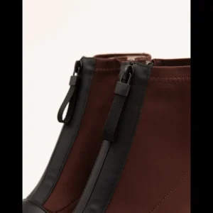 Calzaro Botas Y Botines Mujer | Botines Bicolor Gris y Burdeos  462J006 con Tacón y Cremallera Frontal.