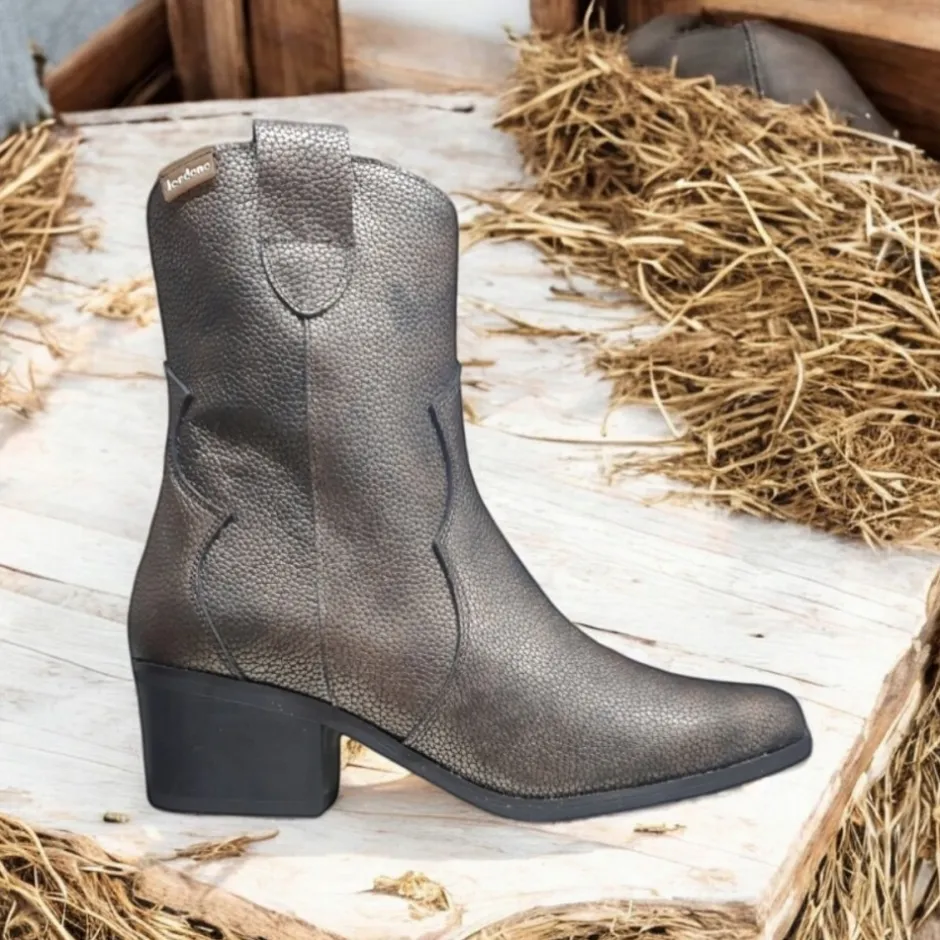 botn__bronce_metal_0.webp Calzaro Botas Cowboy | Botas Y Botines Mujer | Botín 4013 Bronce Metal.