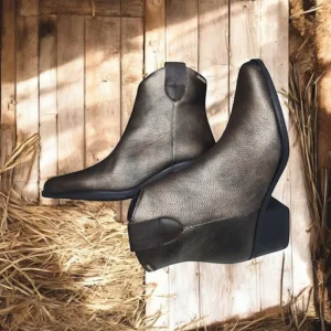 Calzaro Botas Cowboy | Botas Y Botines Mujer | Botín 4011 Napa Bronce Metal.