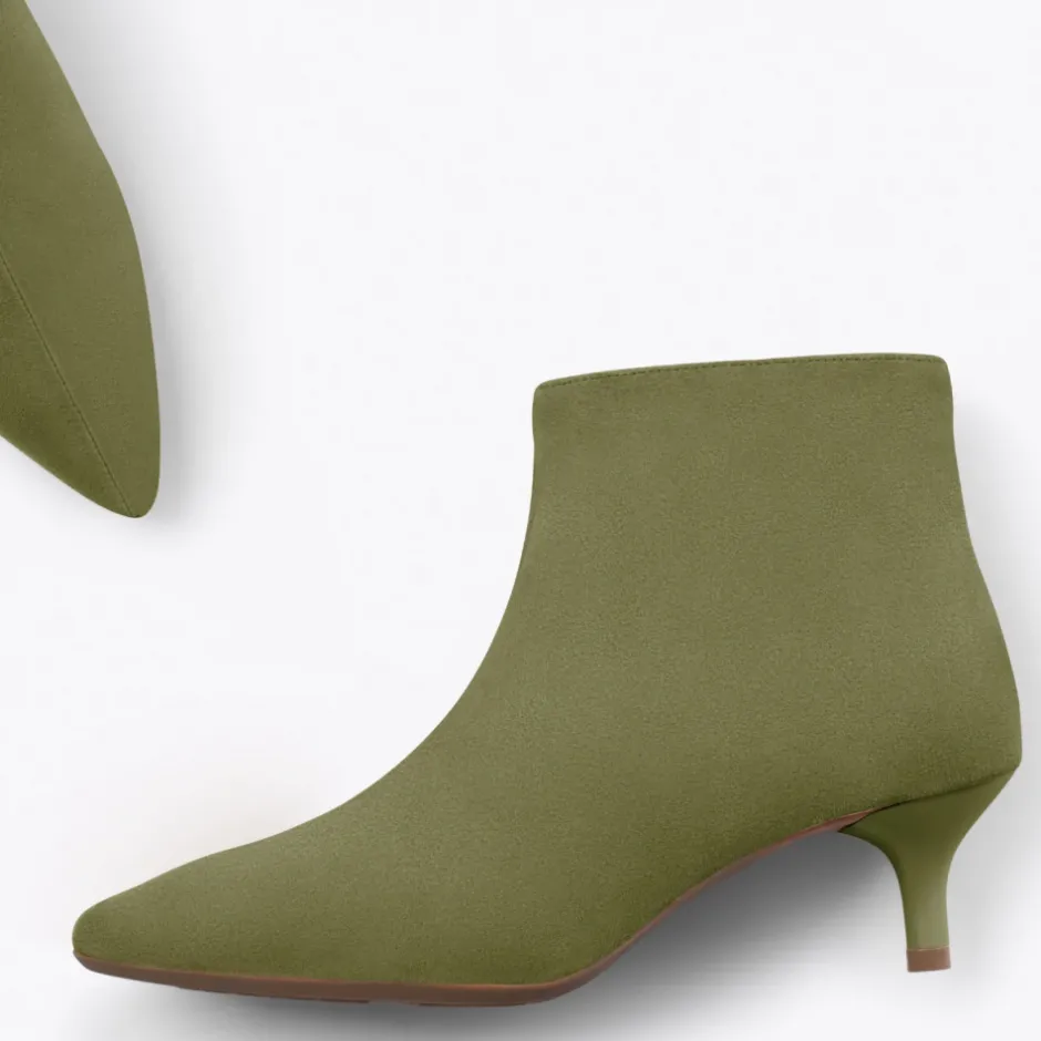 botn__outfit_tacn_chupete_0.webp Calzaro Botas Bajas Y Botines | Botín 22611 Outfit Tacón Chupete Serraje Verde Oliva Kaki