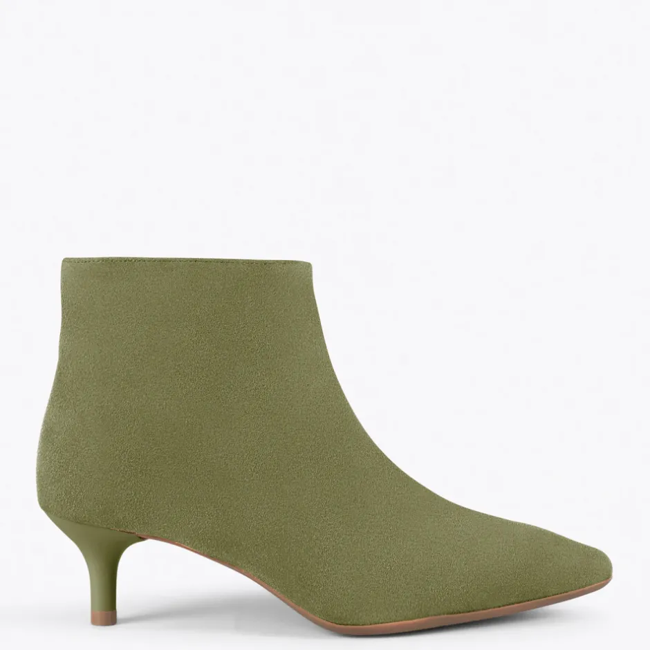 botn__outfit_tacn_chupete_2.webp Calzaro Botas Bajas Y Botines | Botín 22611 Outfit Tacón Chupete Serraje Verde Oliva Kaki