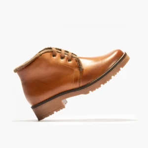 Calzaro Botas De Pelo | Botín 10085 Safari de Pelo para Mujer Color Cuero.
