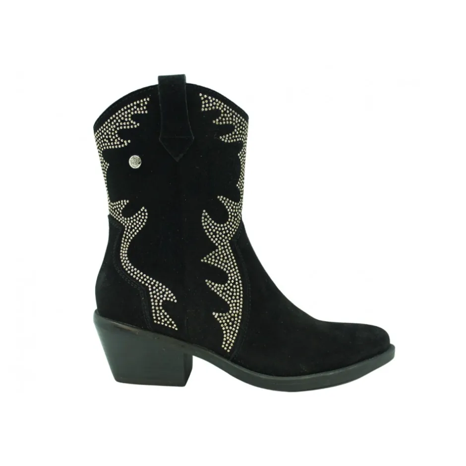 botn__serraje_negro_stras_2.webp Calzaro Botas Cowboy | Botín 23873 Serraje Negro Strass