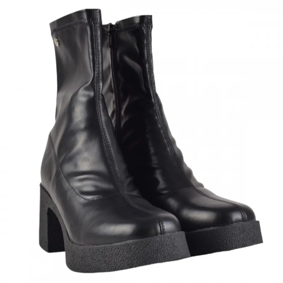 botn_alto_lycra_napa__neg_2.webp Calzaro Botas Bajas Y Botines | Botín Alto Lycra Napa 23209 Negro