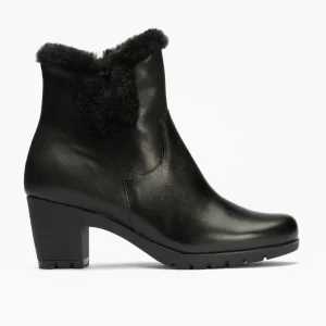 Calzaro Botas De Pelo | Botín alto tacón 3315 negro con detalle pelo