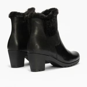 Calzaro Botas De Pelo | Botín alto tacón 3315 negro con detalle pelo
