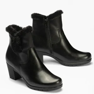 Calzaro Botas De Pelo | Botín alto tacón 3315 negro con detalle pelo