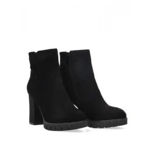 Calzaro Botas Y Botines Mujer | Botas Bajas Y Botines | Botín Arreglado Tacon Alto Liverpool 31921 Antelina Negro.