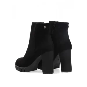 Calzaro Botas Y Botines Mujer | Botas Bajas Y Botines | Botín Arreglado Tacon Alto Liverpool 31921 Antelina Negro.