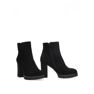 Calzaro Botas Y Botines Mujer | Botas Bajas Y Botines | Botín Arreglado Tacon Alto Liverpool 31921 Antelina Negro.