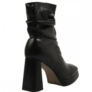 Calzaro Botas Bajas Y Botines | Botín Arrugado Napa Plataforma 23178 Negro.