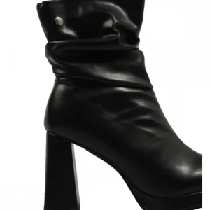 Calzaro Botas Bajas Y Botines | Botín Arrugado Napa Plataforma 23178 Negro.