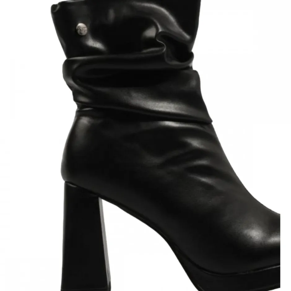 botn_arrugado_napa_plataf_3.webp Calzaro Botas Bajas Y Botines | Botín Arrugado Napa Plataforma 23178 Negro.