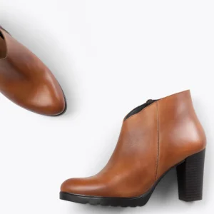 Calzaro Botas Bajas Y Botines | Botín Cremallera 22609 Marrón Brandy