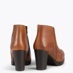 Calzaro Botas Bajas Y Botines | Botín Cremallera 22609 Marrón Brandy