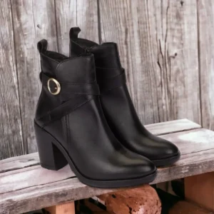 Calzaro Botas Y Botines Mujer | Botas Bajas Y Botines | Botín de Tacón Tours 006 Negro