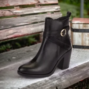 Calzaro Botas Y Botines Mujer | Botas Bajas Y Botines | Botín de Tacón Tours 006 Negro