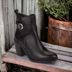 Calzaro Botas Y Botines Mujer | Botas Bajas Y Botines | Botín de Tacón Tours 006 Negro