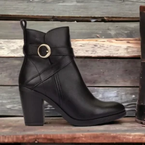 Calzaro Botas Y Botines Mujer | Botas Bajas Y Botines | Botín de Tacón Tours 006 Negro