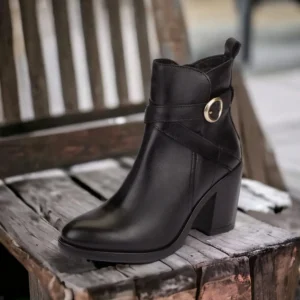 Calzaro Botas Y Botines Mujer | Botas Bajas Y Botines | Botín de Tacón Tours 006 Negro