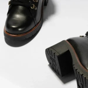 Calzaro Botas De Pelo | Botas Bajas Y Botines | Botín Napa 2522 Argollas con Detalle Pelo en Negro