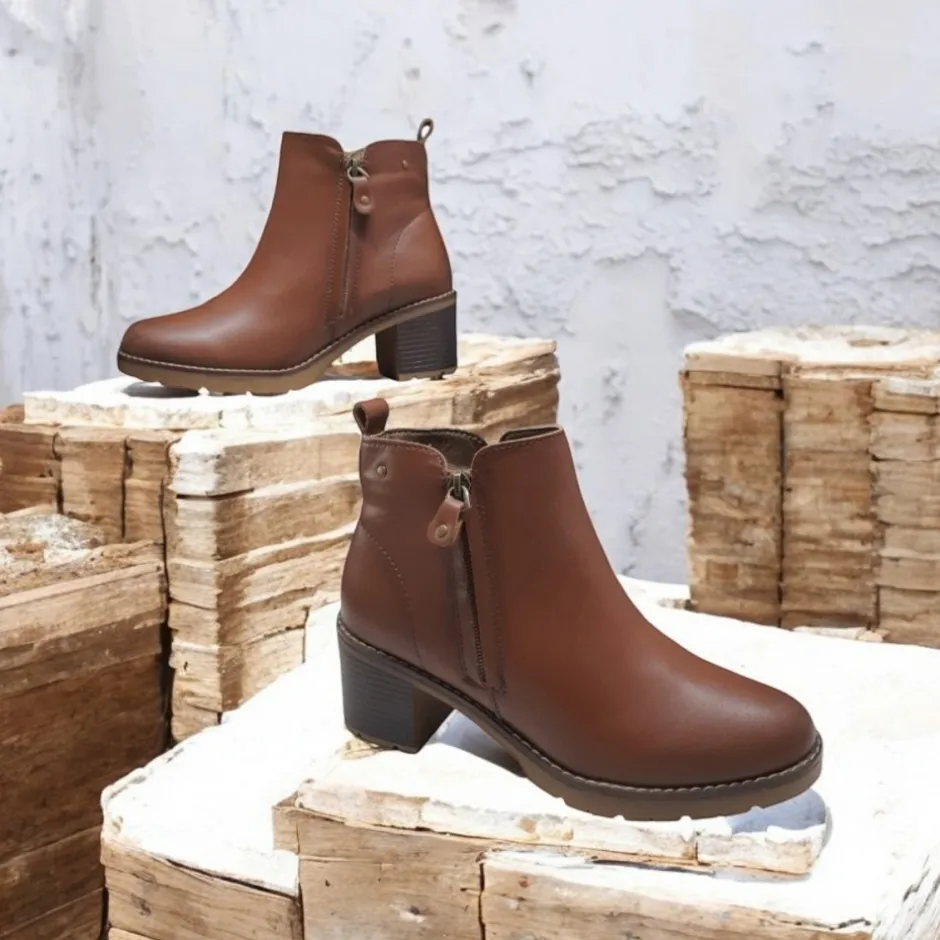botn_tacn_medio__cuero_cr_1.webp Calzaro Confort | Botas Y Botines Mujer | Botín Tacón Medio 4920 Cuero Cremallera Exterior