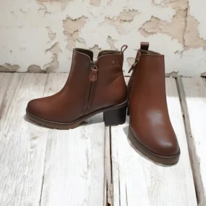 Calzaro Confort | Botas Y Botines Mujer | Botín Tacón Medio 4920 Cuero Cremallera Exterior