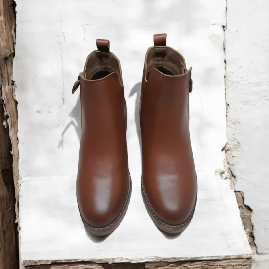 botn_tacn_medio__cuero_cr_5.webp Calzaro Confort | Botas Y Botines Mujer | Botín Tacón Medio 4920 Cuero Cremallera Exterior