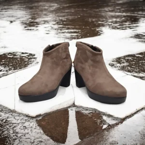 Calzaro Botas Y Botines Mujer | Botín Tacón Mujer Lycra y Microfibra 4320 Taupe