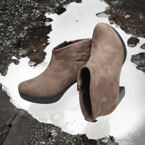 Calzaro Botas Y Botines Mujer | Botín Tacón Mujer Lycra y Microfibra 4320 Taupe