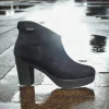 Calzaro Botas Y Botines Mujer | Botín Tacón Mujer Membrana Impermeable 9060 Water Proof Negra