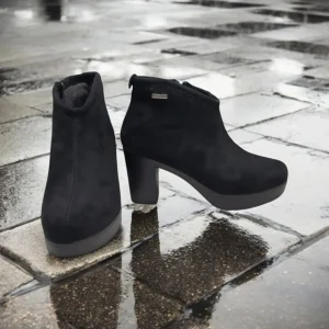 Calzaro Botas Y Botines Mujer | Botín Tacón Mujer Membrana Impermeable 9060 Water Proof Negra
