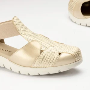 Calzaro Mocasines | Cangrejeras Mujer Elásticos Centrales 2602 Doradas.
