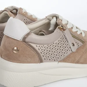 Calzaro Deportivas | Deportivo Cuña Cordones y Crem. Lateral Perforado 23388 Taupe