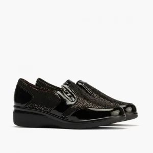 Calzaro Confort | Manoletina con lycra para mujer 10020 color negro