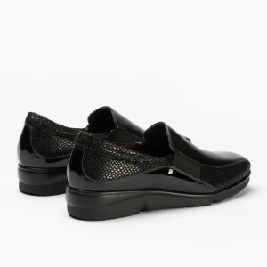 Calzaro Confort | Manoletinas 1602 Confort Lucido/Boa/Charol Negro