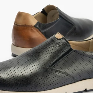 Calzaro Mocasines | Manoletinas Hombre 4053 Slip on Piel Picaditos Azul Marino