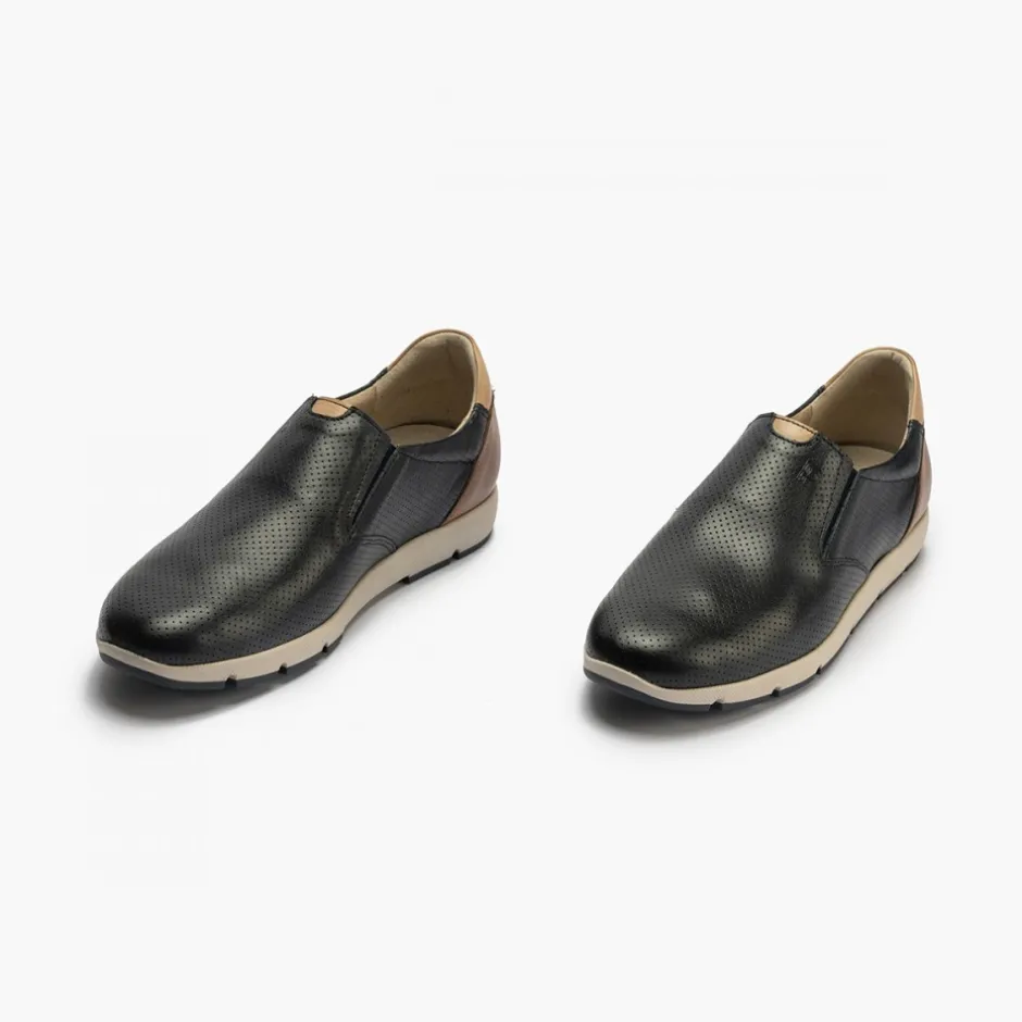 manoletinas_hombre__slip__2.webp Calzaro Mocasines | Manoletinas Hombre 4053 Slip on Piel Picaditos Azul Marino