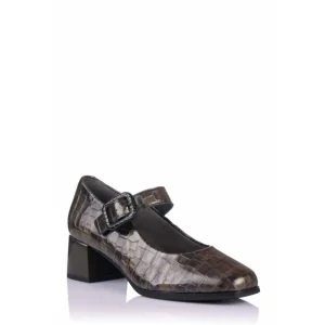 Calzaro Zapatos De Tac贸n | Confort | Mercedes en Coco Charol para Mujer 10122 Color Humo.