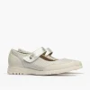 Calzaro Mocasines | Merceditas de Mujer 2824 en Textil combinada con Velcro y Suela de Goma Crema