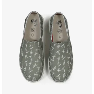 Calzaro Mocasines | Deportivas Casual | Mocasin Slip On Bones Kaki Blanco.